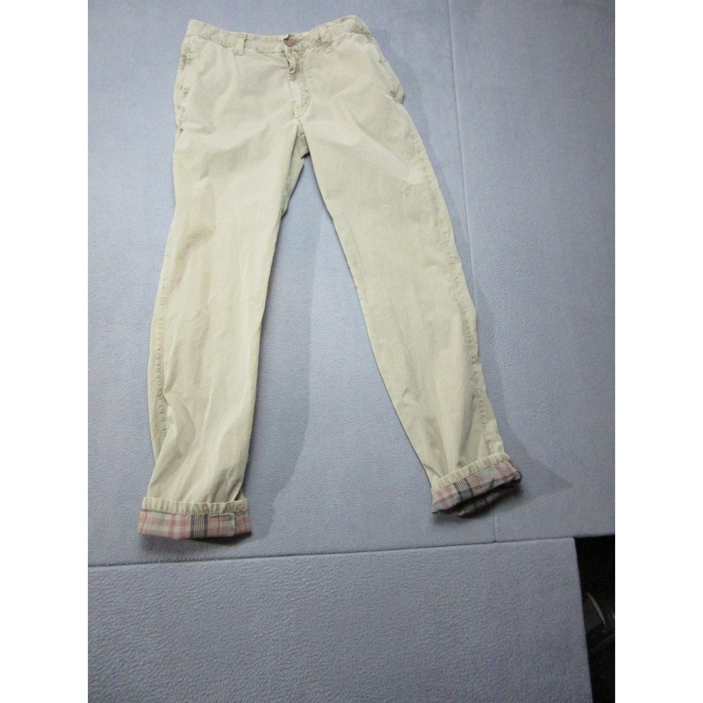 Tailor Vintage Pants Mens 30x32 Beige Chino Plaid Lined Cuffed Jogger Casual